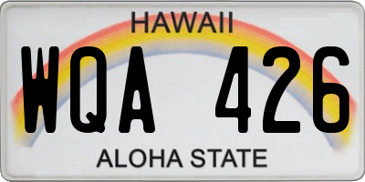 HI license plate WQA426