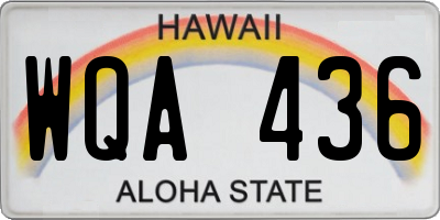 HI license plate WQA436