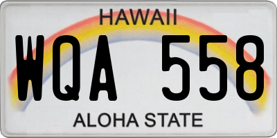 HI license plate WQA558