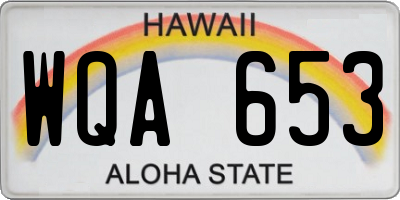 HI license plate WQA653