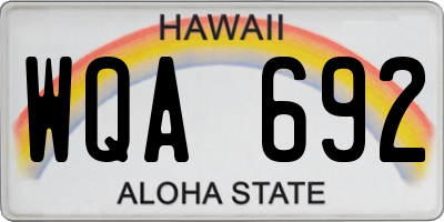 HI license plate WQA692