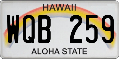 HI license plate WQB259