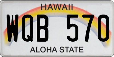 HI license plate WQB570