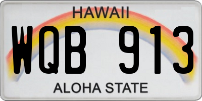 HI license plate WQB913