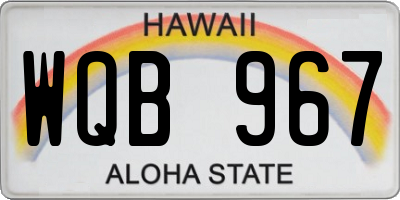 HI license plate WQB967