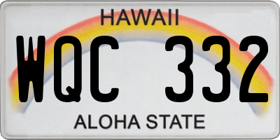 HI license plate WQC332