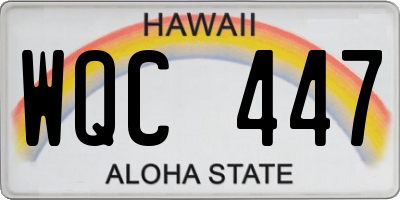 HI license plate WQC447