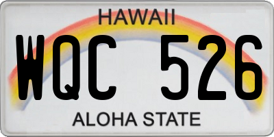HI license plate WQC526