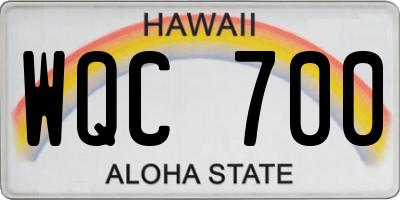 HI license plate WQC700