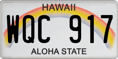 HI license plate WQC917