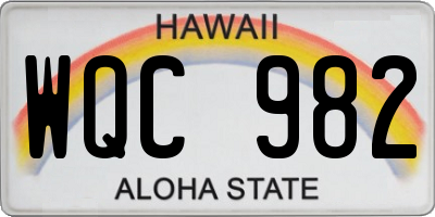 HI license plate WQC982