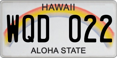 HI license plate WQD022
