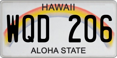 HI license plate WQD206