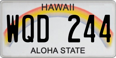 HI license plate WQD244