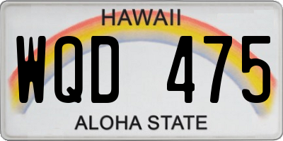 HI license plate WQD475