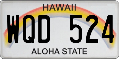 HI license plate WQD524