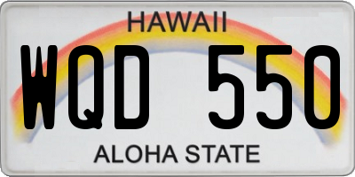 HI license plate WQD550