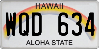 HI license plate WQD634