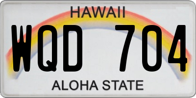 HI license plate WQD704