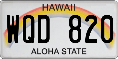 HI license plate WQD820