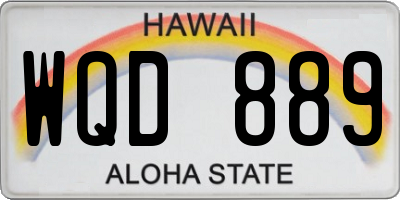 HI license plate WQD889