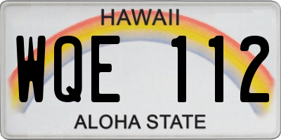 HI license plate WQE112