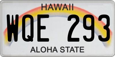 HI license plate WQE293