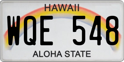 HI license plate WQE548