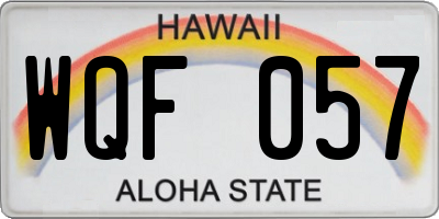 HI license plate WQF057