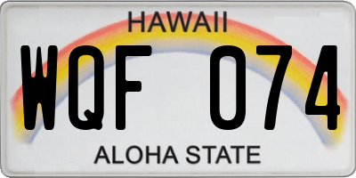 HI license plate WQF074