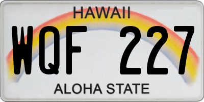 HI license plate WQF227