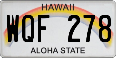 HI license plate WQF278