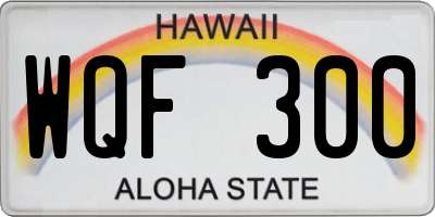 HI license plate WQF300