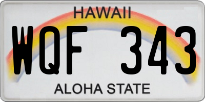 HI license plate WQF343