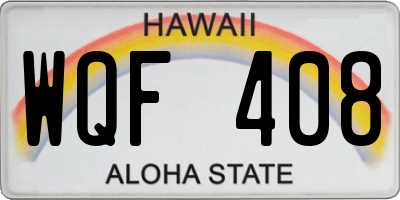 HI license plate WQF408