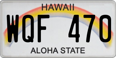 HI license plate WQF470