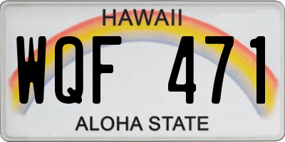 HI license plate WQF471
