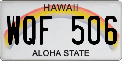 HI license plate WQF506