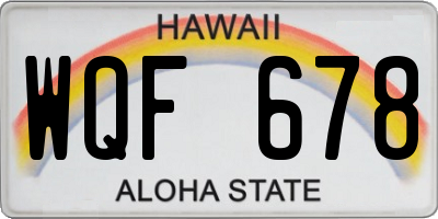 HI license plate WQF678