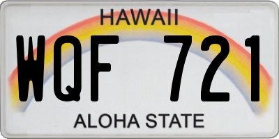 HI license plate WQF721