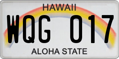 HI license plate WQG017