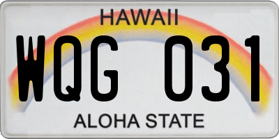 HI license plate WQG031