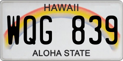 HI license plate WQG839