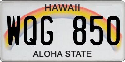 HI license plate WQG850