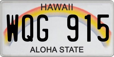 HI license plate WQG915
