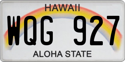 HI license plate WQG927