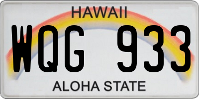 HI license plate WQG933