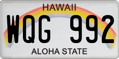 HI license plate WQG992