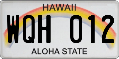 HI license plate WQH012