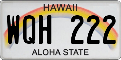 HI license plate WQH222